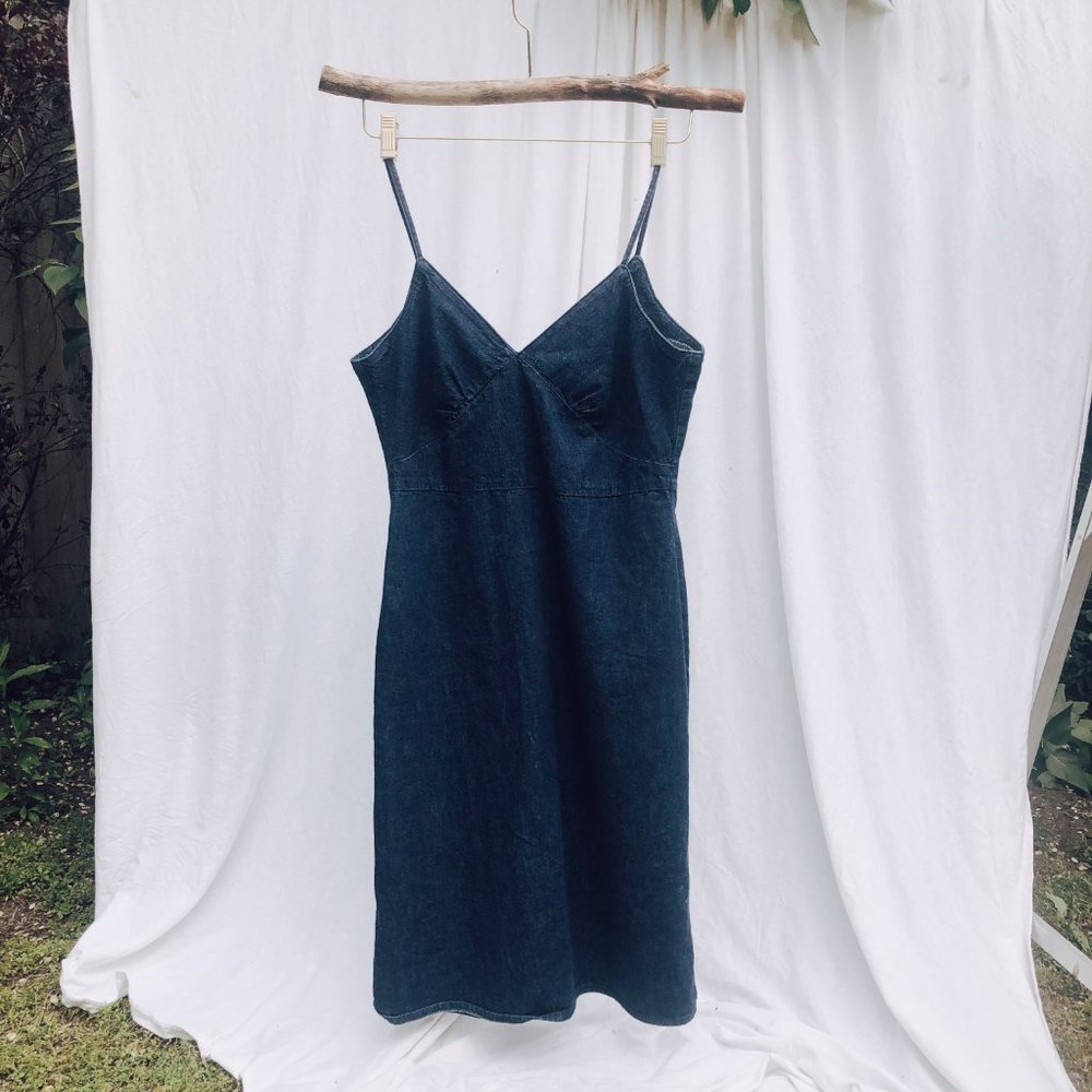 Dark blue denim summer dress